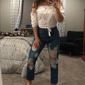 Off shoulder crop top